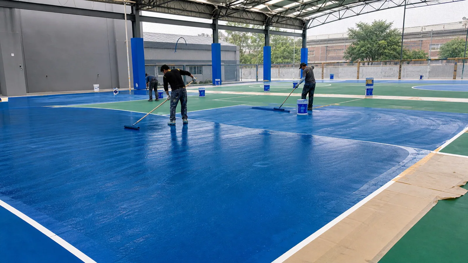 某园区篮球场施工案例